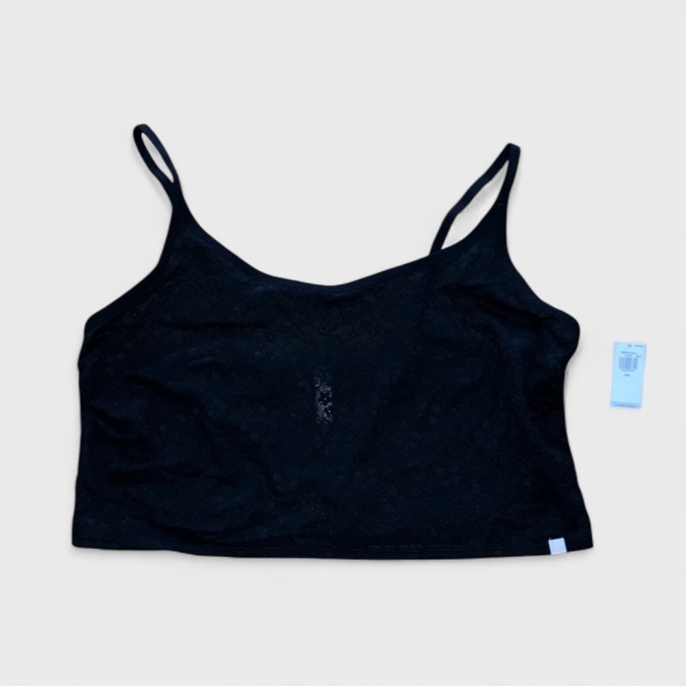 Old Navy Only Lace Floral Black Cropped Camisole Cami Womens Sz XXL NWT